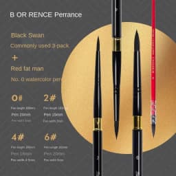 Borrence Artist Hand-Painting Drawing Brushes for Acrylic Gouache Watercolor Oil Painting Pen Nylon Hair Travel Hook Line Brush