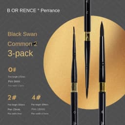 Borrence Artist Hand-Painting Drawing Brushes for Acrylic Gouache Watercolor Oil Painting Pen Nylon Hair Travel Hook Line Brush