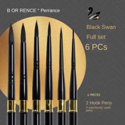 Borrence Artist Hand-Painting Drawing Brushes for Acrylic Gouache Watercolor Oil Painting Pen Nylon Hair Travel Hook Line Brush