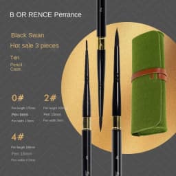 Borrence Artist Hand-Painting Drawing Brushes for Acrylic Gouache Watercolor Oil Painting Pen Nylon Hair Travel Hook Line Brush
