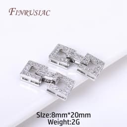 18K Gold Plated Inlaid Zircon Luxury Fastener Connector Clasps,End Beads Fastener Lock Accessories,DIY Jewellery Making Supplies