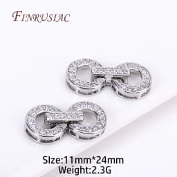 18K Gold Plated Inlaid Zircon Luxury Fastener Connector Clasps,End Beads Fastener Lock Accessories,DIY Jewellery Making Supplies