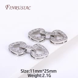 18K Gold Plated Inlaid Zircon Luxury Fastener Connector Clasps,End Beads Fastener Lock Accessories,DIY Jewellery Making Supplies