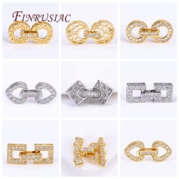 18K Gold Plated Inlaid Zircon Luxury Fastener Connector Clasps,End Beads Fastener Lock Accessories,DIY Jewellery Making Supplies