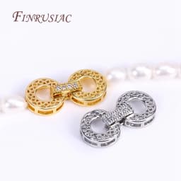 18K Gold Plated Inlaid Zircon Luxury Fastener Connector Clasps,End Beads Fastener Lock Accessories,DIY Jewellery Making Supplies
