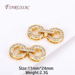 18K Gold Plated Inlaid Zircon Luxury Fastener Connector Clasps,End Beads Fastener Lock Accessories,DIY Jewellery Making Supplies