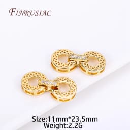18K Gold Plated Inlaid Zircon Luxury Fastener Connector Clasps,End Beads Fastener Lock Accessories,DIY Jewellery Making Supplies