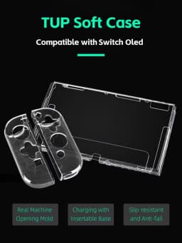 Data FrogTPU soft transparent shell protective case clear frame protector case for switch oled game console accessories