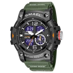 SMAEL Sport Watch Military Wristwatch for Men Alarm Stopwatch LED Digital Back Light Dual Time Display Waterproof Watch Men 8007