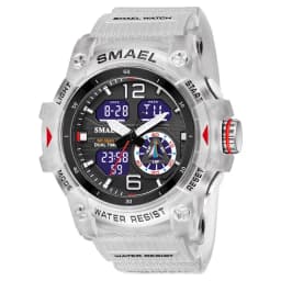 SMAEL Sport Watch Military Wristwatch for Men Alarm Stopwatch LED Digital Back Light Dual Time Display Waterproof Watch Men 8007