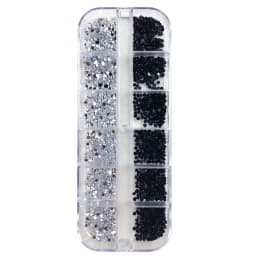 3000Pcs a Box Nail Art Flat Back Crystal Rhinestone 1.5mm 2.0mm Dazzling Diamonds Strass Manicure Tip 3D Decoration
