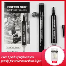Finecolour 8 Colors Double-headed Soft Brush Professional Sketch Alcohol Based Ink Gray Series Art Markers EF102