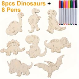 Unfinished Wooden Dinosaur Animal Laser Cut, DIY Craft Party Deco Art Deco Room Decor, Kindergarden Pre-school Drawing