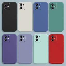 Candy Color Silicone Soft Case For iphone 11 12 13 mini 14 15 16 Plus 16e 17 Air Pro Max Shockproof Camera Protective Cover Case