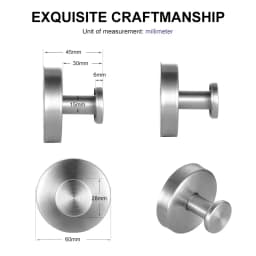 Reusable Stainless Steel Suction Cup Hook Waterproof Wall Mount Hooks Punch-free Kitchen Bathroom Wall Hanger Towel Clothes