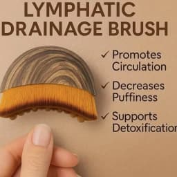 1PC Lymphatic Drainage Brush for Face & Body, Ergonomic Massager Tool, Fits Skin Contours, Detox & Relaxation