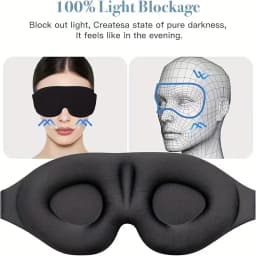 Super Soft 3D Sleeping Mask - Soft and Comfortable Eye Mask, Suitable for Both Men and Women for Travel and Home Use
