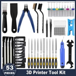 3D Printer Tools Kit, 53pcs 3D Printer Accessories for All FDM/SLA Printers Includes Nozzle Cleaning Tools, Removal Scrapers,