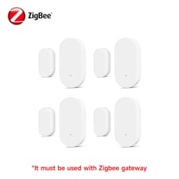 Tuya Zigbee Door Window Sensor, Smart Life Magnetic Contact Alarm, Works with Alexa Google Assistant, Support Z2M Zigbee2MQTT