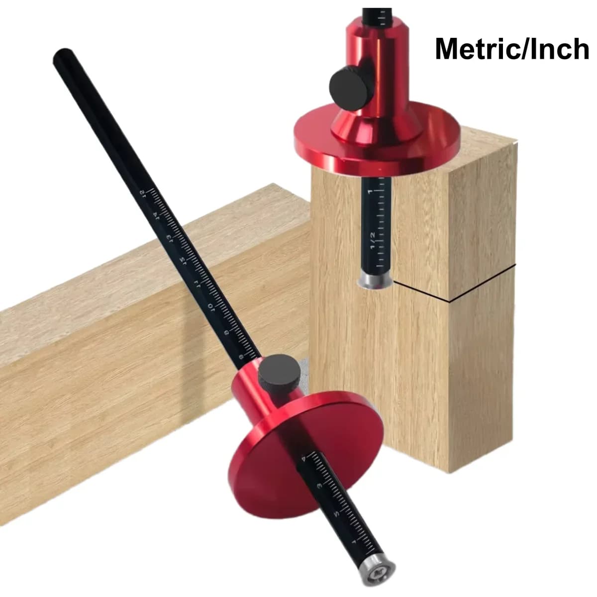 Woodworking Scriber Marking Tool with MM & Inch Scale, Precision Parallel Line Drawer for Mortise Layout Wood Measuring