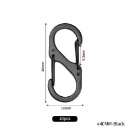 10Pcs S Type Mini Keychain Hook Stainless Steel Carabiner With Lock Anti-Theft Outdoor Camping Backpack Buckle Key-Lock Tool