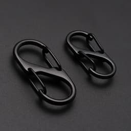 10Pcs S Type Mini Keychain Hook Stainless Steel Carabiner With Lock Anti-Theft Outdoor Camping Backpack Buckle Key-Lock Tool