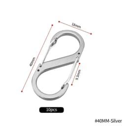 10Pcs S Type Mini Keychain Hook Stainless Steel Carabiner With Lock Anti-Theft Outdoor Camping Backpack Buckle Key-Lock Tool