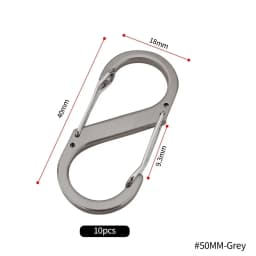 10Pcs S Type Mini Keychain Hook Stainless Steel Carabiner With Lock Anti-Theft Outdoor Camping Backpack Buckle Key-Lock Tool