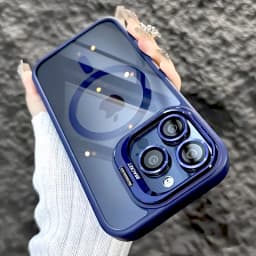 Luxury Magnetic Shockproof Phone Case For iPhone 15 14 13 12 16 17 Pro Max Plus Air 11 Funda Stand Glass Lens Protection Cover