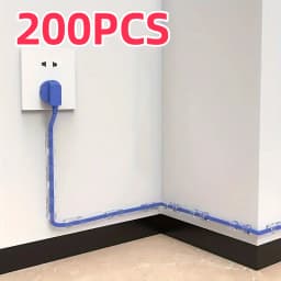 200/10pcs Clear Plastic Cable Clips Transparent Wire Organizers for Wall & Desk Cable Management Adhesive Cord Holders