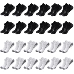 6/24Pairs Ankle Athletic Running Socks Cushioned Breathable Low Cut Sports Tab Socks For Men And Women