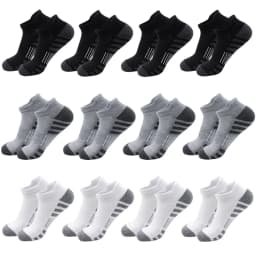 6/24Pairs Ankle Athletic Running Socks Cushioned Breathable Low Cut Sports Tab Socks For Men And Women