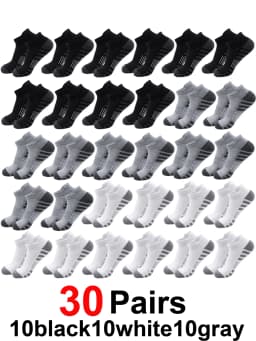 6/24Pairs Ankle Athletic Running Socks Cushioned Breathable Low Cut Sports Tab Socks For Men And Women