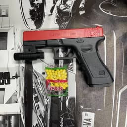 Soft Bullet Airsoft Pistol Manual G17 Toy Gun Lower Magazine with Laser Outdoor Sports CS Game Weapon for Children's Adults Gift
