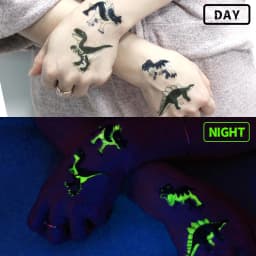 10 Sheets Luminous Dinosaur Temporary Tattoos, Waterproof Glow In The Dark T-Rex Pterosaur Velociraptor Triceratops Stegosaur De