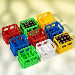 3D Printed Beer Crate Style Stackable Battery Storage Box, AA and AAA Sizes, 18650 21700 9V.