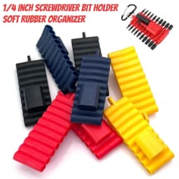 1/4Pcs 22 Holes Screwdriver Bit Holder Soft Rubber Organizer 1/4 Inch Hex Screwdriver Head Drill Bit Stand Case Power Tools
