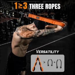 6-ring triceps rope connecting handle - heavy-duty training rope, adjustable length suitable for push ups and sit ups
