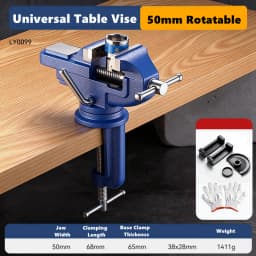 Professional Table Vise , 360° Rotation Work Clamp-On Vise, Versatile Use, Heavy Duty Construction for Woodworking, Metalworking