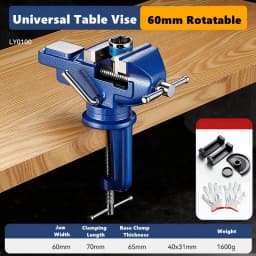 Professional Table Vise , 360° Rotation Work Clamp-On Vise, Versatile Use, Heavy Duty Construction for Woodworking, Metalworking