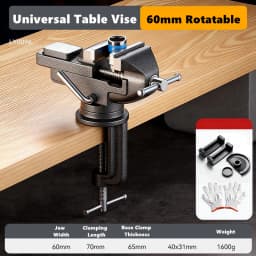 Professional Table Vise , 360° Rotation Work Clamp-On Vise, Versatile Use, Heavy Duty Construction for Woodworking, Metalworking