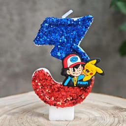Pokemon Candle Number 0-9 Soccer Candle Pikachu Cake Decoration Boy Birthday Party for Kids Baby Shower Decor Gift