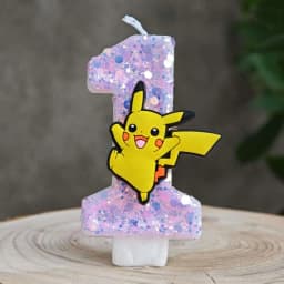 Pokemon Candle Number 0-9 Soccer Candle Pikachu Cake Decoration Boy Birthday Party for Kids Baby Shower Decor Gift
