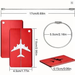 Aluminum Alloy Travel Luggage Tag Hanging Tag Suitcase Tag Plane With Name ID Cards Anti-lost Solid Color Travel Accessories.zmt