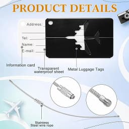 Aluminum Alloy Travel Luggage Tag Hanging Tag Suitcase Tag Plane With Name ID Cards Anti-lost Solid Color Travel Accessories.zmt