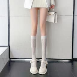 Lace Medium Tube Socks for Women Lolita Calf Socks JK Japanese Cute Sweet Long Tube Thin Lolita Stocking
