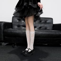 Lace Medium Tube Socks for Women Lolita Calf Socks JK Japanese Cute Sweet Long Tube Thin Lolita Stocking
