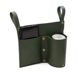 Camping Chair Pocket, Beach Chair Pouch with 2 Leather Pockets, Wheelchair Side Bag for Bedside/Outdoor/Beach/Camping