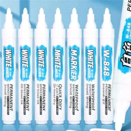 3/6/12PCS 2.5mm Waterproof White Marker Pen Paint Tread Environmental Pens Car Tire Painting Graffti Stationery School Supplies