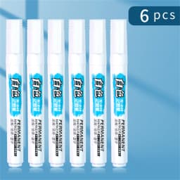 3/6/12PCS 2.5mm Waterproof White Marker Pen Paint Tread Environmental Pens Car Tire Painting Graffti Stationery School Supplies